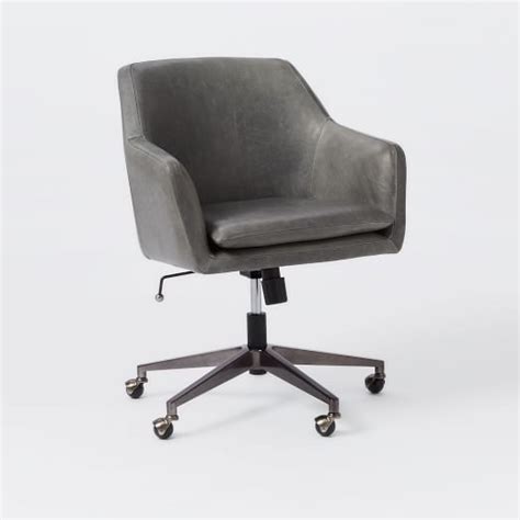 Helvetica Leather Swivel Office Chair Leather Office Chair Office