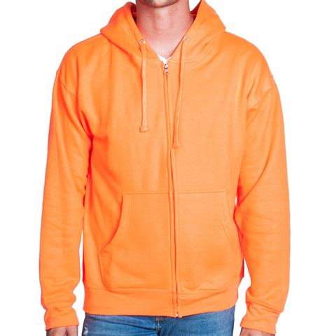 Neon Orange Zip Up Hoodie Sweatshirt Flex Suits