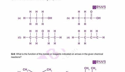Class 10 Chemistry Worksheet on Chapter 4 Carbon and Its compounds- Set 1