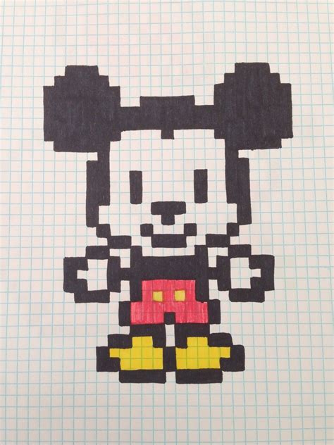 Mickey Mouse Dibujos En Cuadricula Dibujitos Sencillos Dibujos Fáciles