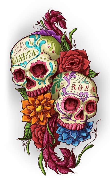 TATTOO ILLUSTRATIONS on Behance | Sugar skull artwork, Skull artwork, Sugar skull art