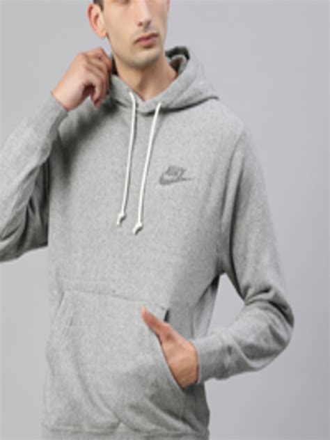 Buy Nike Men Grey Melange Solid Nsw Po Sb Revival Hoodie Sweatshirt