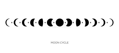 Nature Moon Cycle Vector Illustration Isolated On White Background