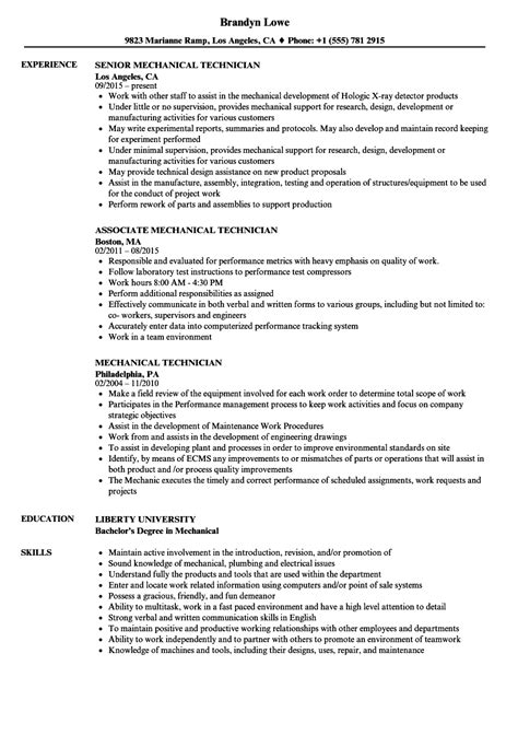 Example resumes in this field indicate duties such as building construction modifications from an engineer's sketch or field survey. Mechanical Technician Resume | templatescoverletters.com