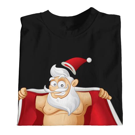 1Tee Mens Flashing Naked Christmas Santa Claus T Shirt EBay