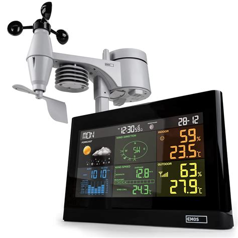 EMOS weerstation met windmeter en regenmeter, systeem met