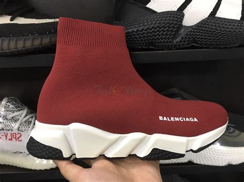 Giày Thể Thao Balenciaga Speed Trainer Red Bordeaux 2019