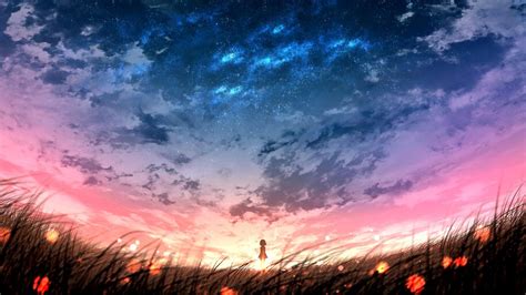 The best gifs for anime scenery. Anime, Sky, Scenery, Sunrise, 4K, #4.2371 Wallpaper
