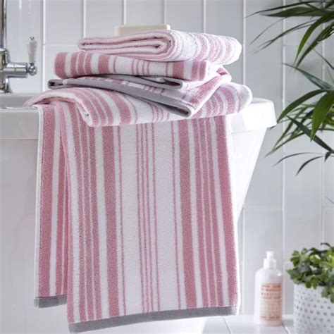 Regency Striped 100 Cotton Towel Pink Tonys Textiles