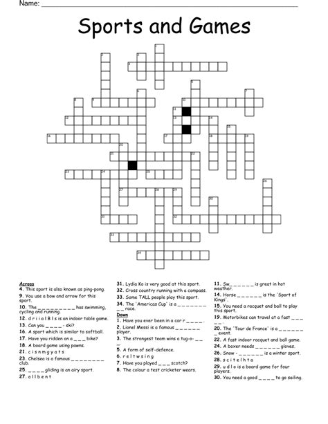 Easy Sports Crossword Puzzles With Answers The Impossible Crossword