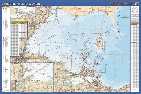 Lake Erie Fishing Map Verjaardag Vrouw 2020
