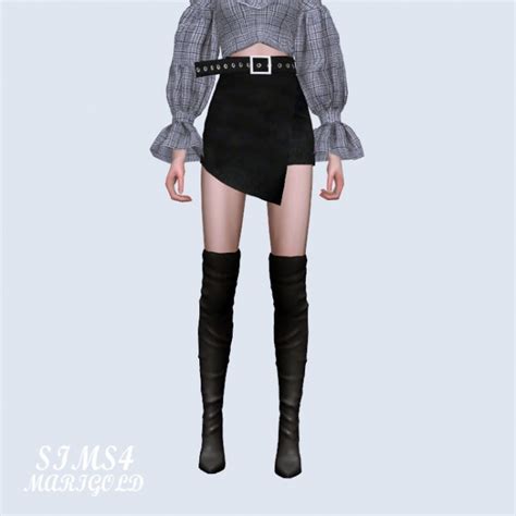Wrap Skirt With Belt At Marigold Sims 4 Updates