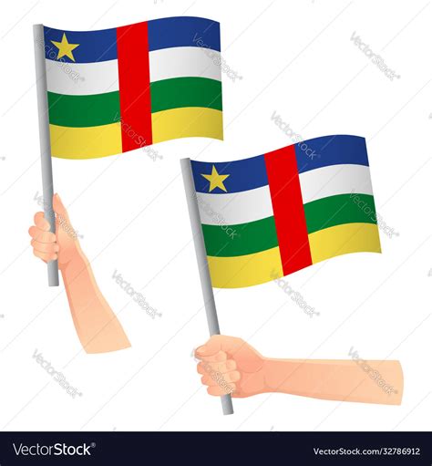 Central African Republic Flag In Hand Icon Vector Image