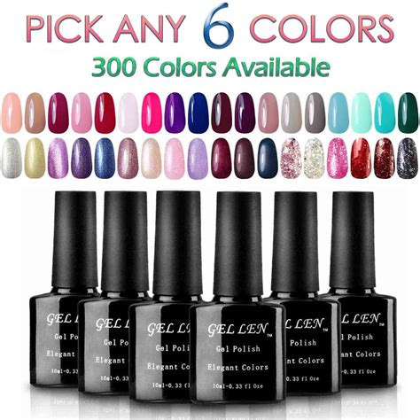 Gellen Pick Any 6 Colors Soak Off Gel Nail Polish 300 Colors Available