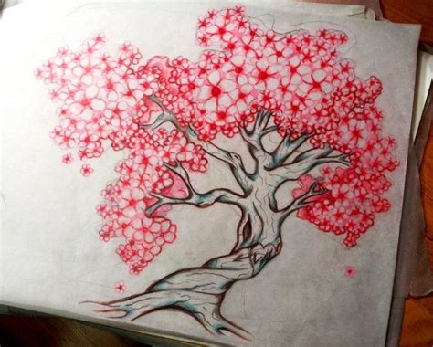 Arbre Sakura Dessin Under The Cherry Blossom Tree By Lluluchwan