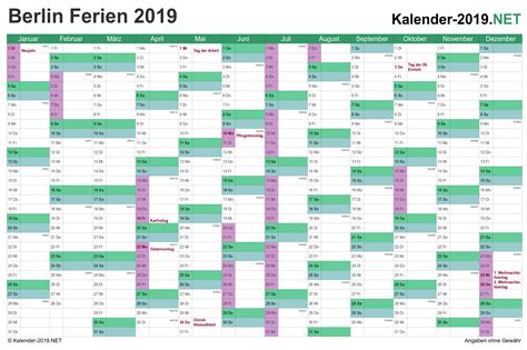 Ferien Berlin 2019 Ferienkalender And Übersicht