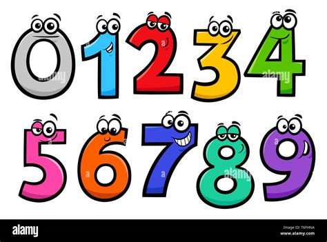 Basic Numbers Cartoon Characters Set Stock Photo Alamy