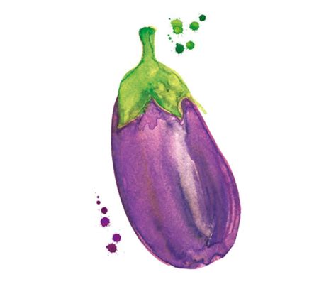 Eggplant Art Watercolor Print Kitchen Wall Art Kitchen Art Etsy