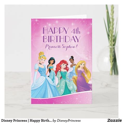 Disney Princess Happy Birthday Card In 2021 Happy