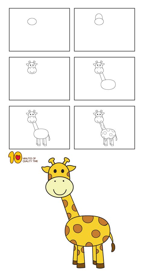 Steps To Draw A Giraffe For Kids