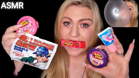 Asmr Bubble Gum Mix And Blowing Big Bubbles Big League Chew Tubble Gum And Hubba Bubba 3 Flavors