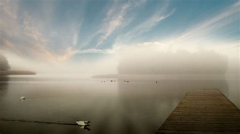 Lake In The Fog Lake Fog Outdoor