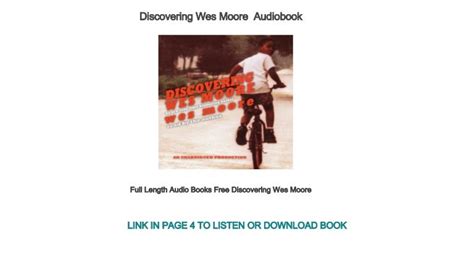 Discovering Wes Moore Full Length Audio Books Free