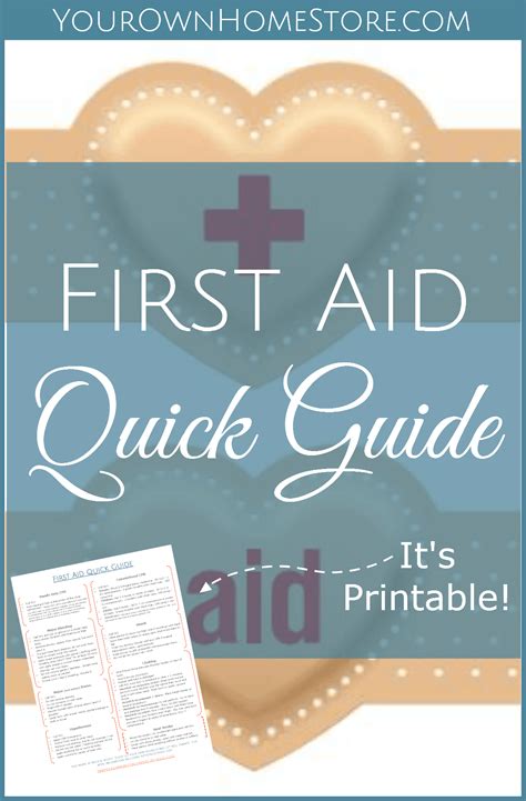 A Printable First Aid Skills Quick Guide Your Own Home Store