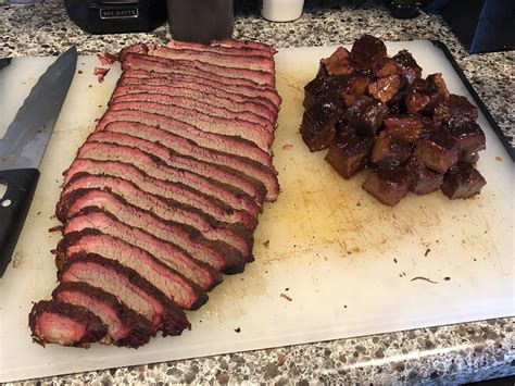 Homemade Smoked Brisket And Burnt Ends Food