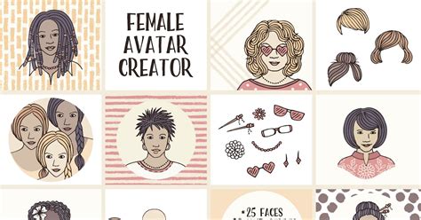 Female Avatar Creator Graphics Envato Elements