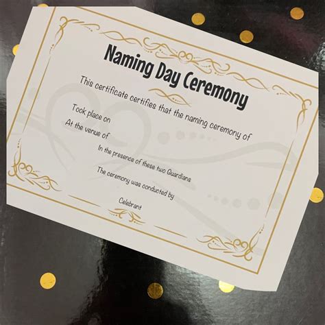 Naming Day Certificate Etsy