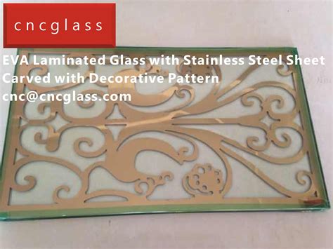 03 EVA Laminated Glass With Stainless Steel Panel Carved With