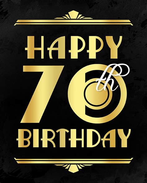 Birthday Decorations Happy 70th Birthday Printable Sign 70th Etsy Uk