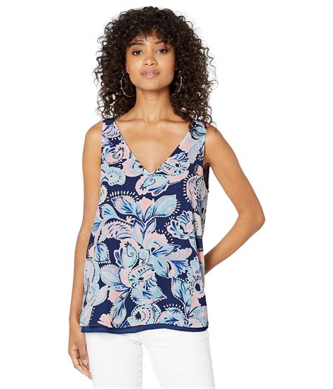 Lilly Pulitzer Synthetic Reversible Florin Sleeveless V Neck In Blue Lyst