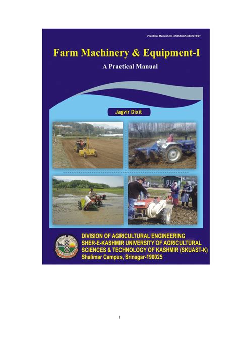 Pdf Farm Machinery And Equipment I Practical Manual