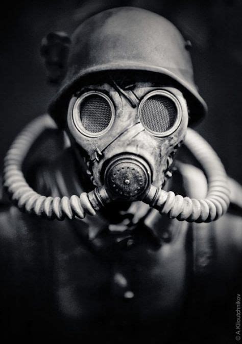 Amazingly Photogenic Gas Masker Black And White Face Gas Mask War