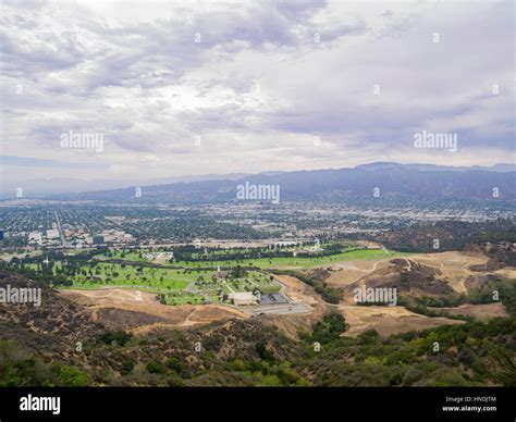 Aerial View Of Burbank Cityscape From Hollywood Hills Stock Photo Alamy