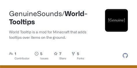 Github Genuinesoundsworld Tooltips World Tooltip Is A Mod For