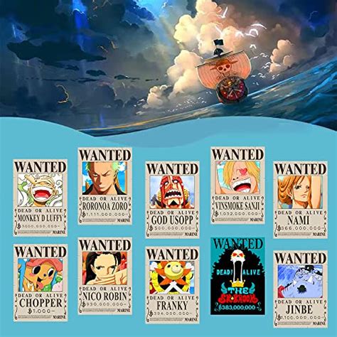 TYZZHOA PCS Anime OP Wanted Posters Cm New Bounty Edition Straw Hat Pirates Crew Nika