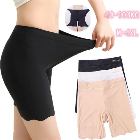 1 Pcs M 4xl Ready Stock Ice Silk Womens Underwear Big Size Panties Seamless Cotton Crotch Mid