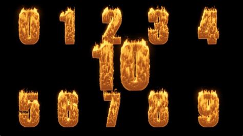 Fire Numbers Collections From 0 To Ten Motion Graphics Videohive