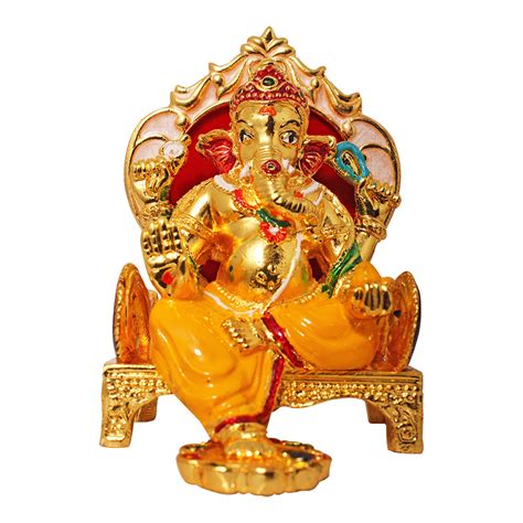 Buy Brass Golden Finish Hindu God Shri Ganesh Statue Lord Ganesha Idol