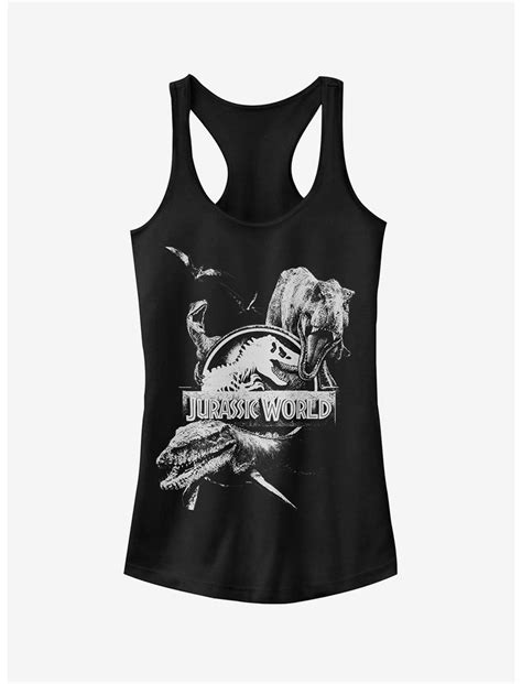 Jurassic World Fallen Kingdom Logo Attack Girls Tank Black Hot Topic