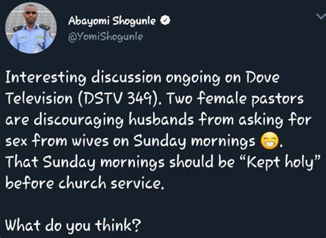Female Pastors Discourage Men From Having Sex With Their Wives On