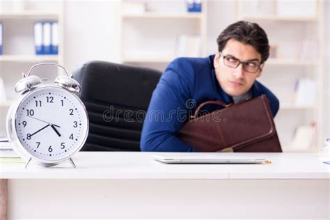 The Businessman In Rush Trying To Meet Deadline Stock Photo Image Of