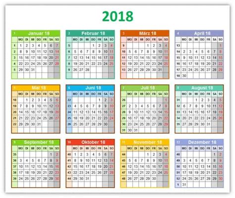Bunter Jahreskalender Mit Platz Für Notizen Alle Meine Vorlagende