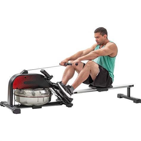 Merax Water Rowing Machine Rower With Lcd Monitor Black And Red