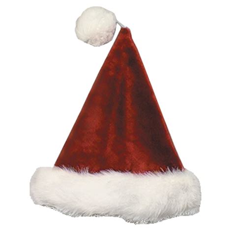 Santa Plush Velvet Burgundy Hat Adult Christmas Accessory