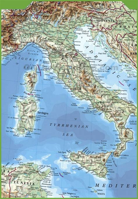 Italien liegt auf einer halbinsel. Karten von Italien - Italien Karte (Europa Süd - Europa)