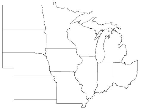 Midwest States Without Names Clip Art Library